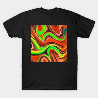 Colorful Abstract Paint Swirls T-Shirt